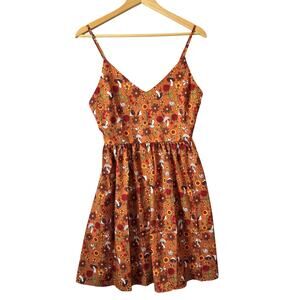 Romwe Dress Mushrooms Butterflies Flowers Snails Boho Hippie Festival Cottage